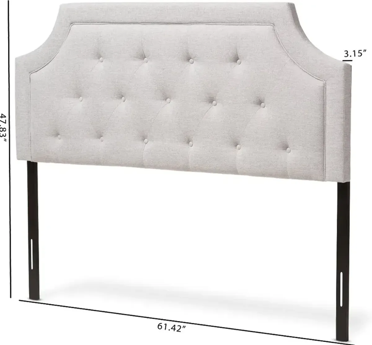 Mars Grayish Beige Upholstered Queen Headboard