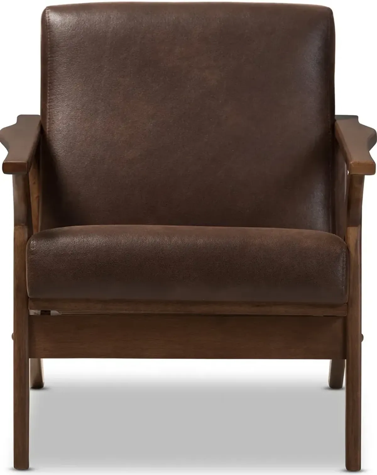 Bianca Dark Brown Faux Leather Lounge Chair