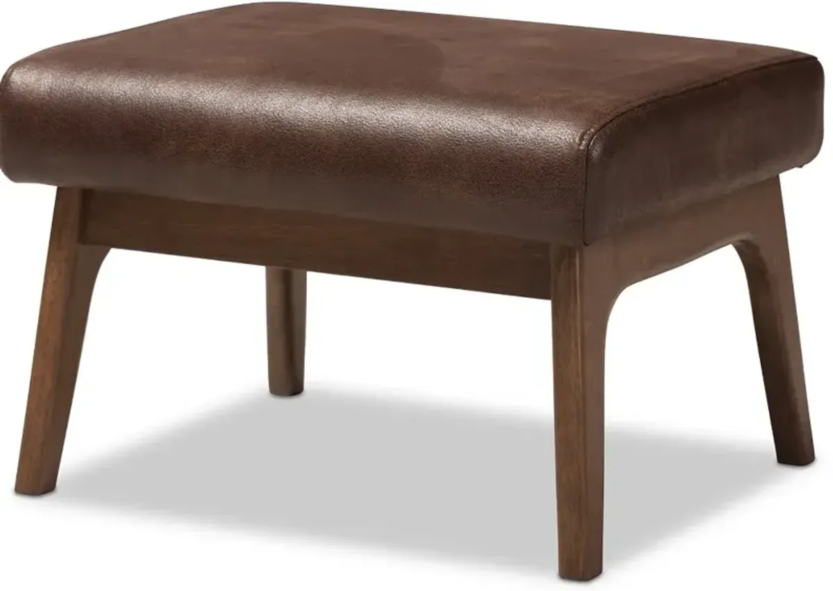 Bianca Dark Brown Faux Leather Ottoman