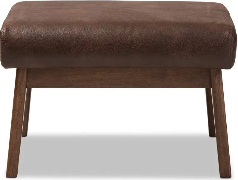 Bianca Dark Brown Faux Leather Ottoman