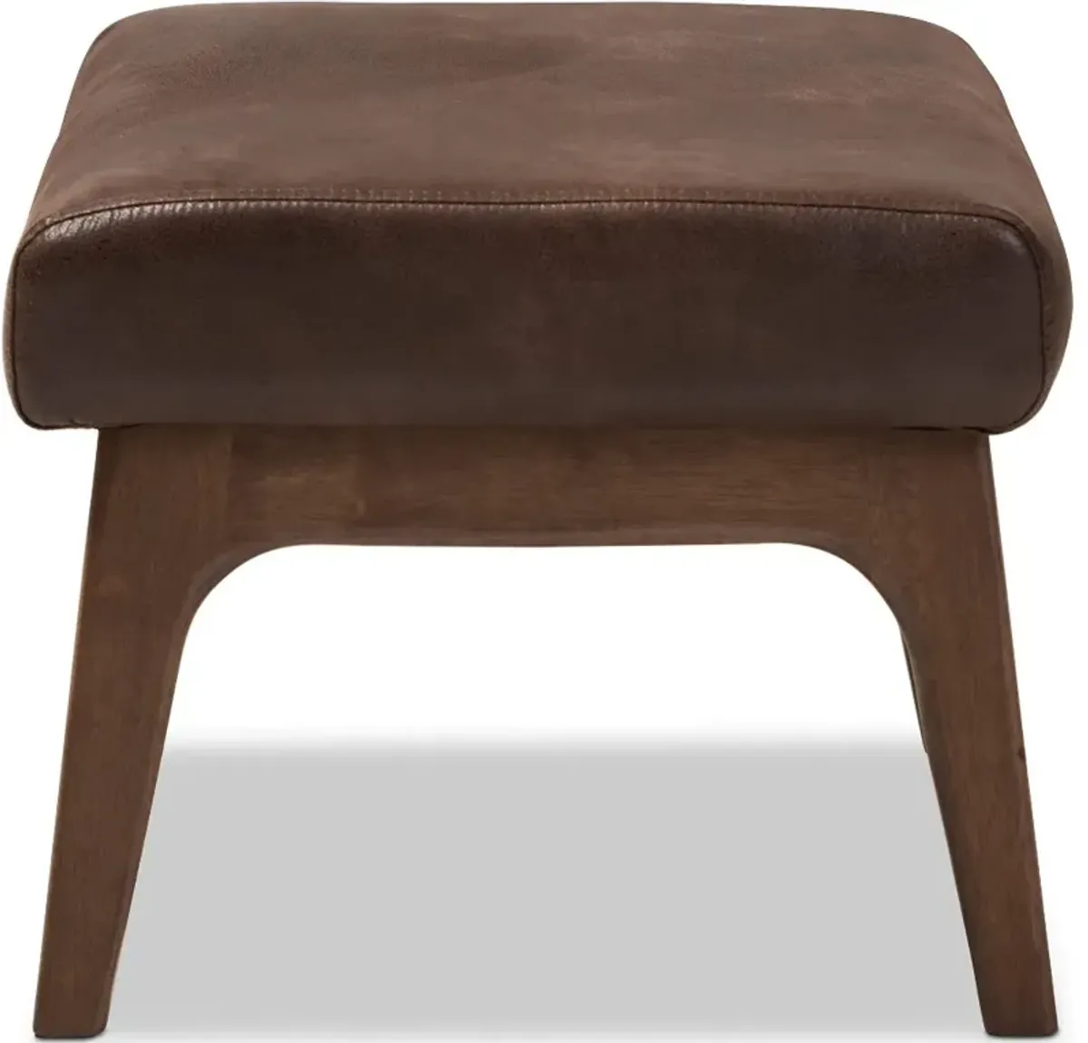 Bianca Dark Brown Faux Leather Ottoman