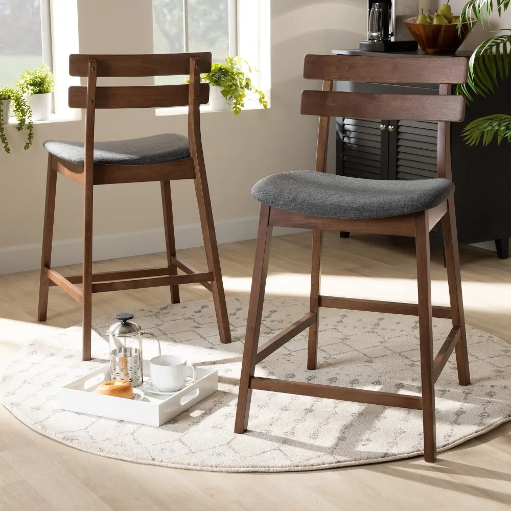 Larine Dark Gray Counter Height Stool (Set of 2)