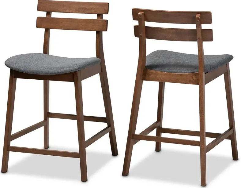 Larine Dark Gray Counter Height Stool (Set of 2)