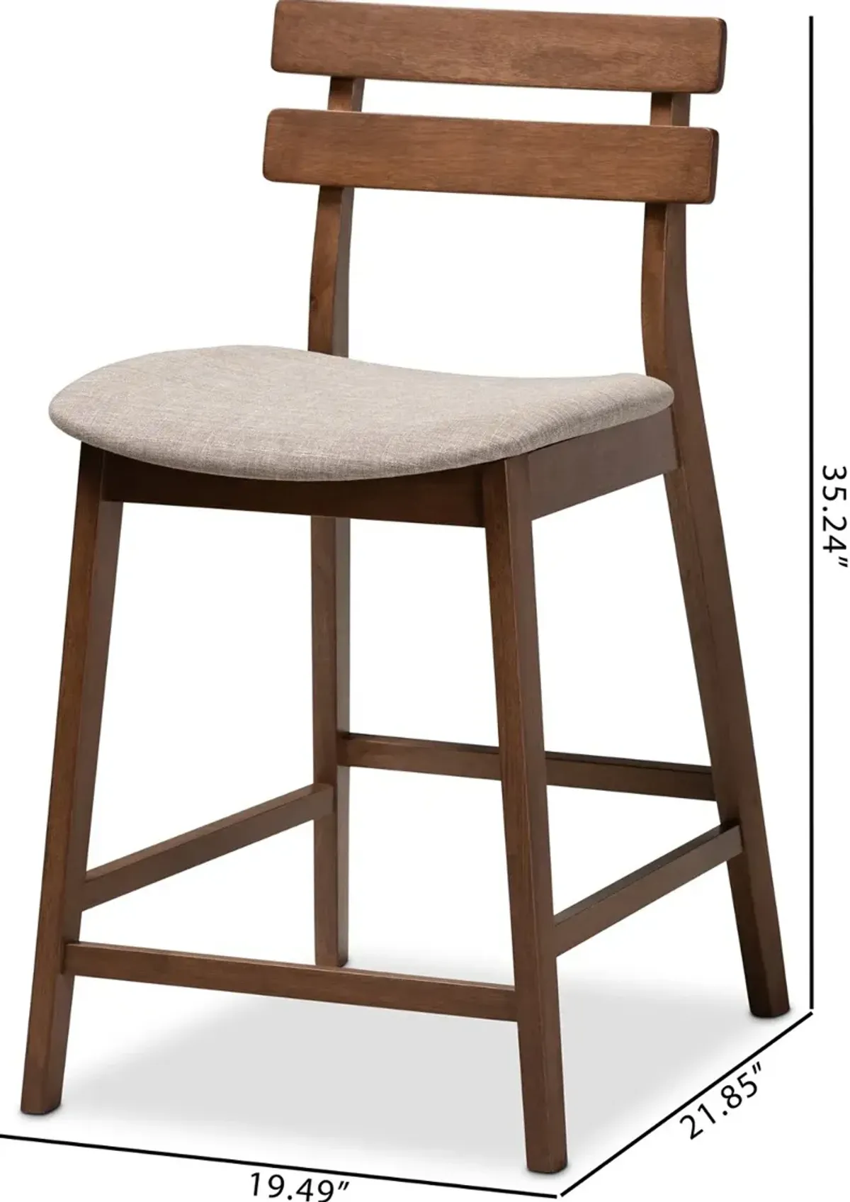 Larine Light Gray Counter Height Stool (Set of 2)