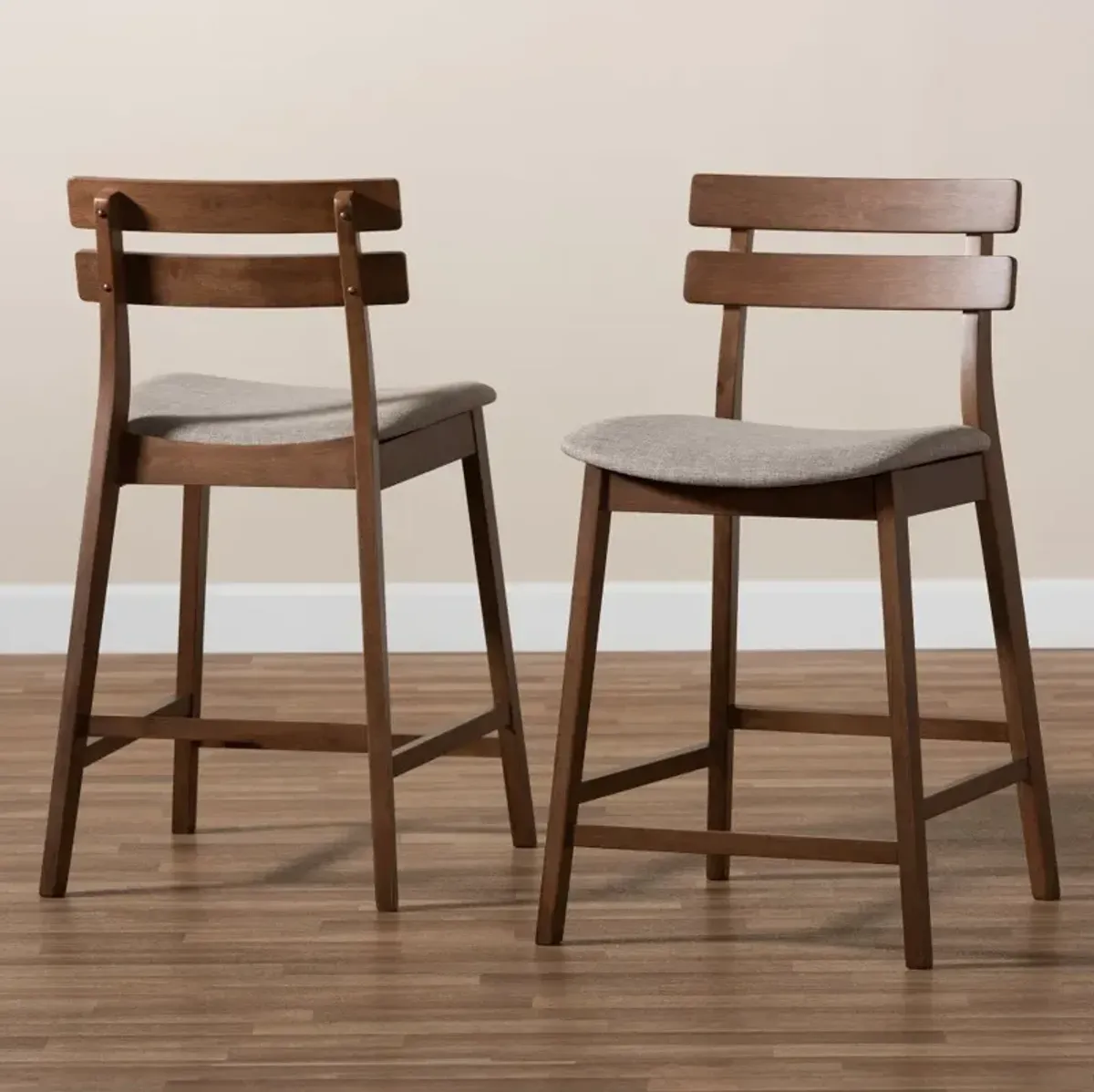 Larine Light Gray Counter Height Stool (Set of 2)