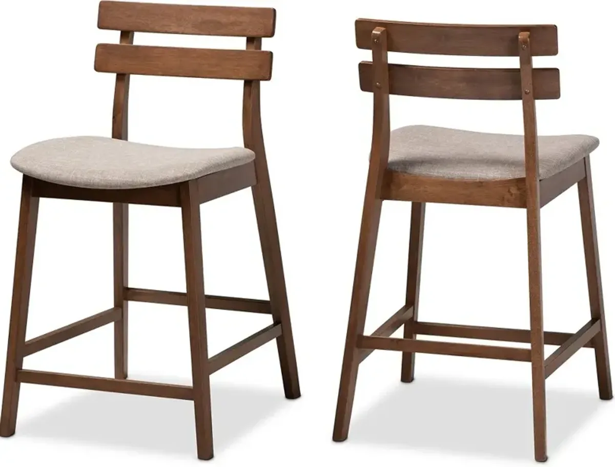 Larine Light Gray Counter Height Stool (Set of 2)