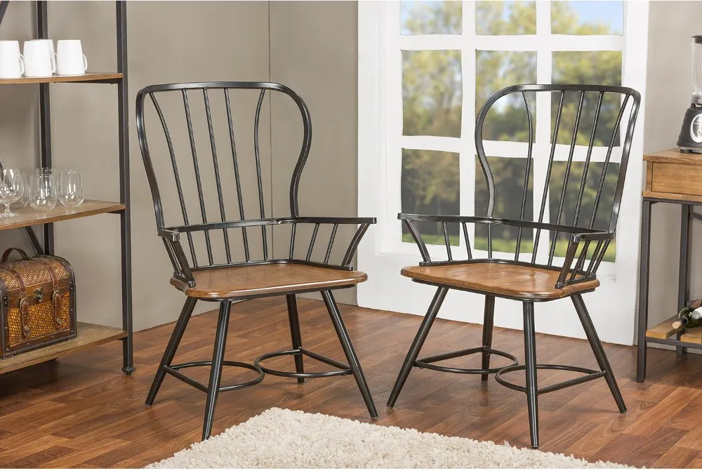 Longford Black Metal Dining Armchair (Set of 2)