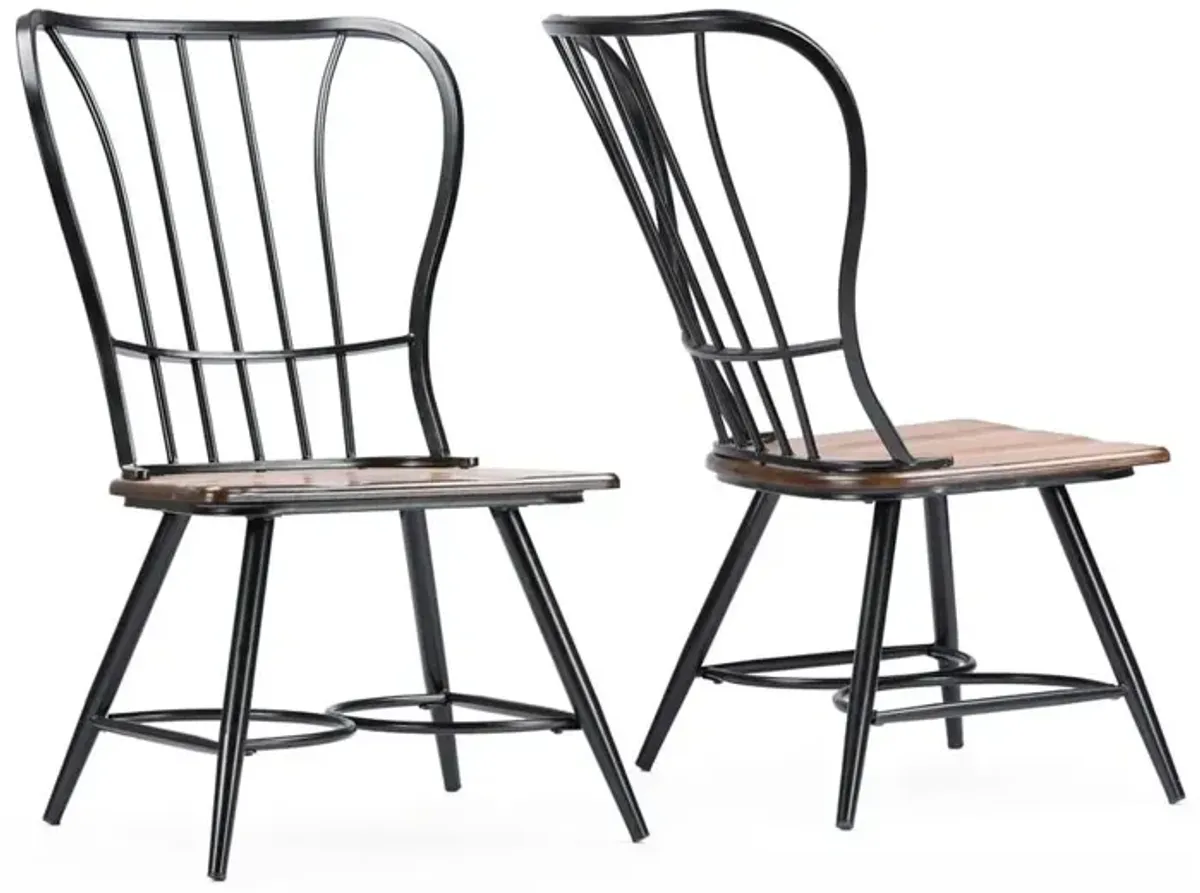 Longford Black Metal Dining Room Chair (Set of 2)