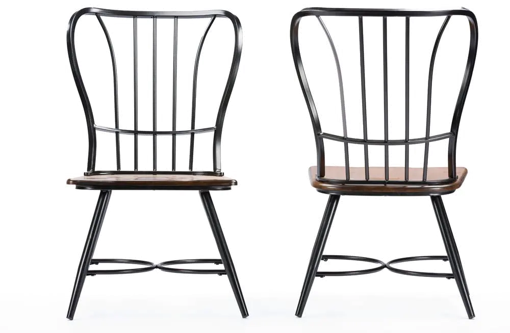 Longford Black Metal Dining Room Chair (Set of 2)