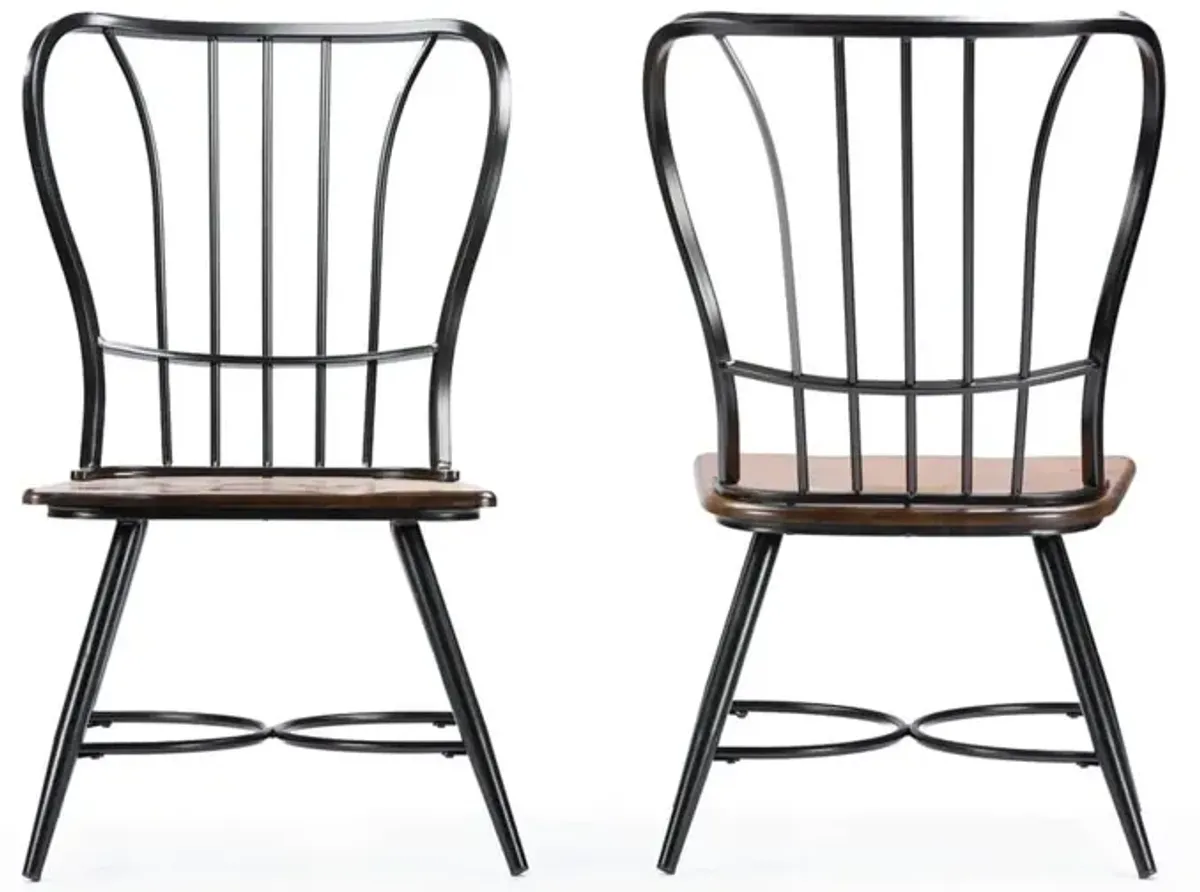 Longford Black Metal Dining Room Chair (Set of 2)