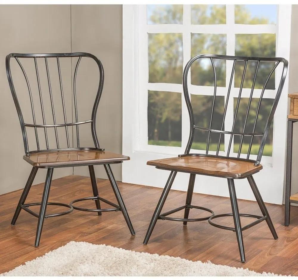 Longford Black Metal Dining Room Chair (Set of 2)