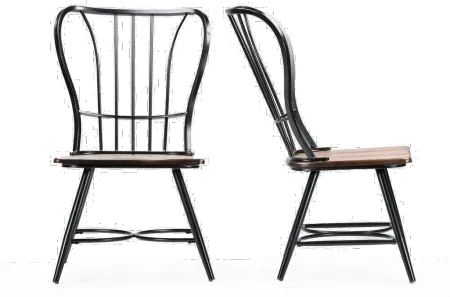 Longford Black Metal Dining Room Chair (Set of 2)