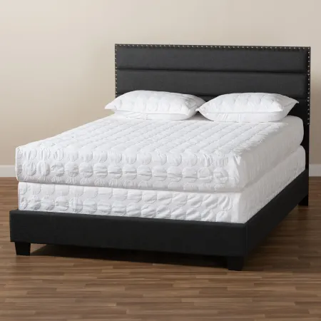 Ansa Dark Gray Upholstered Queen Bed