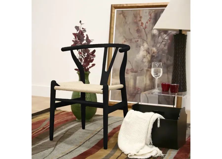 Wishbone Black Wood Chair, Set of 2