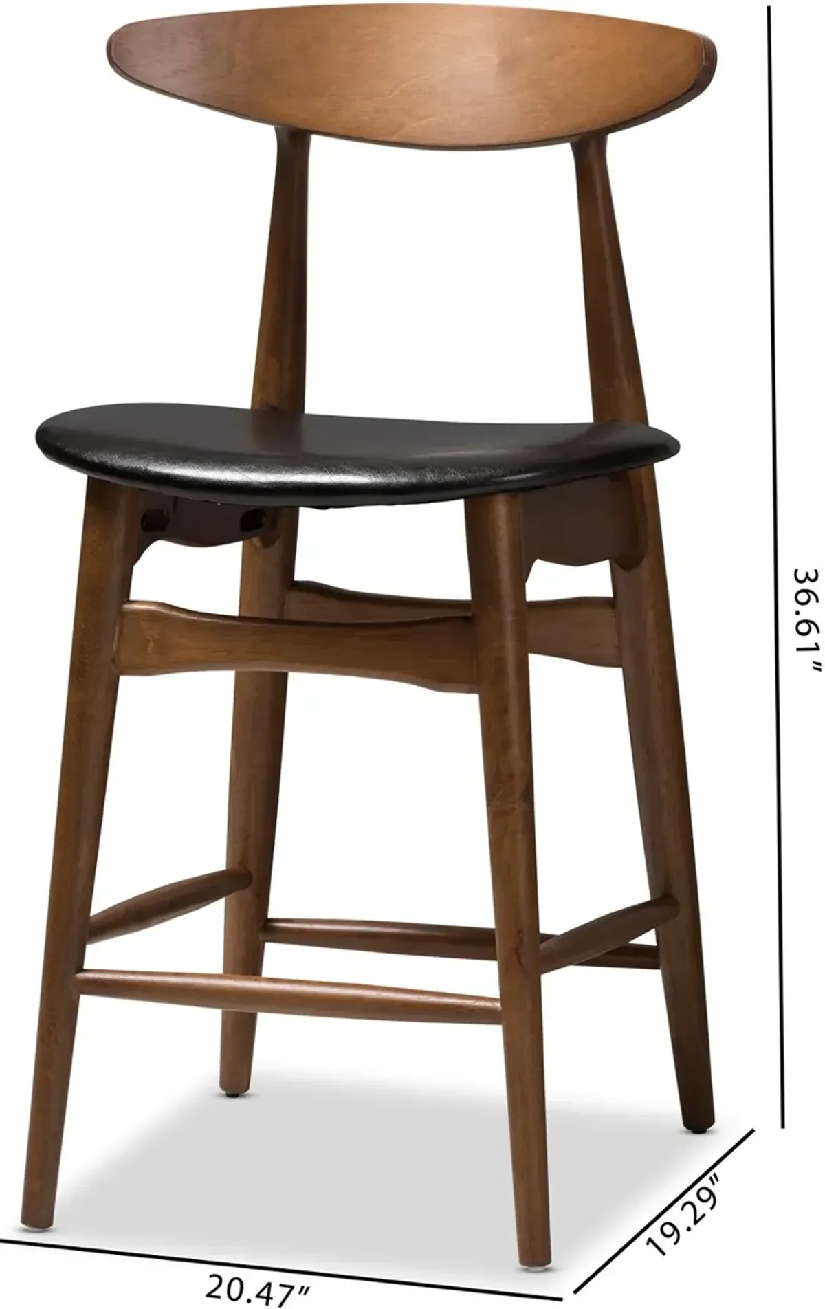 Flora Black Counter Height Stool (Set of 2)