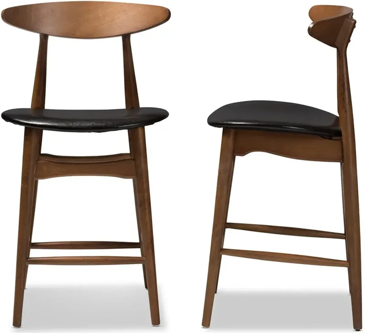 Flora Black Counter Height Stool (Set of 2)