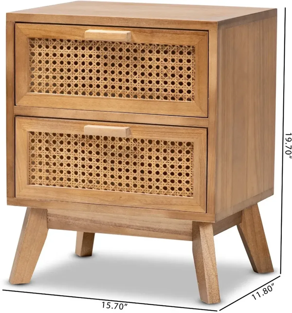 Baden Natural Rattan 2-Drawer Nightstand