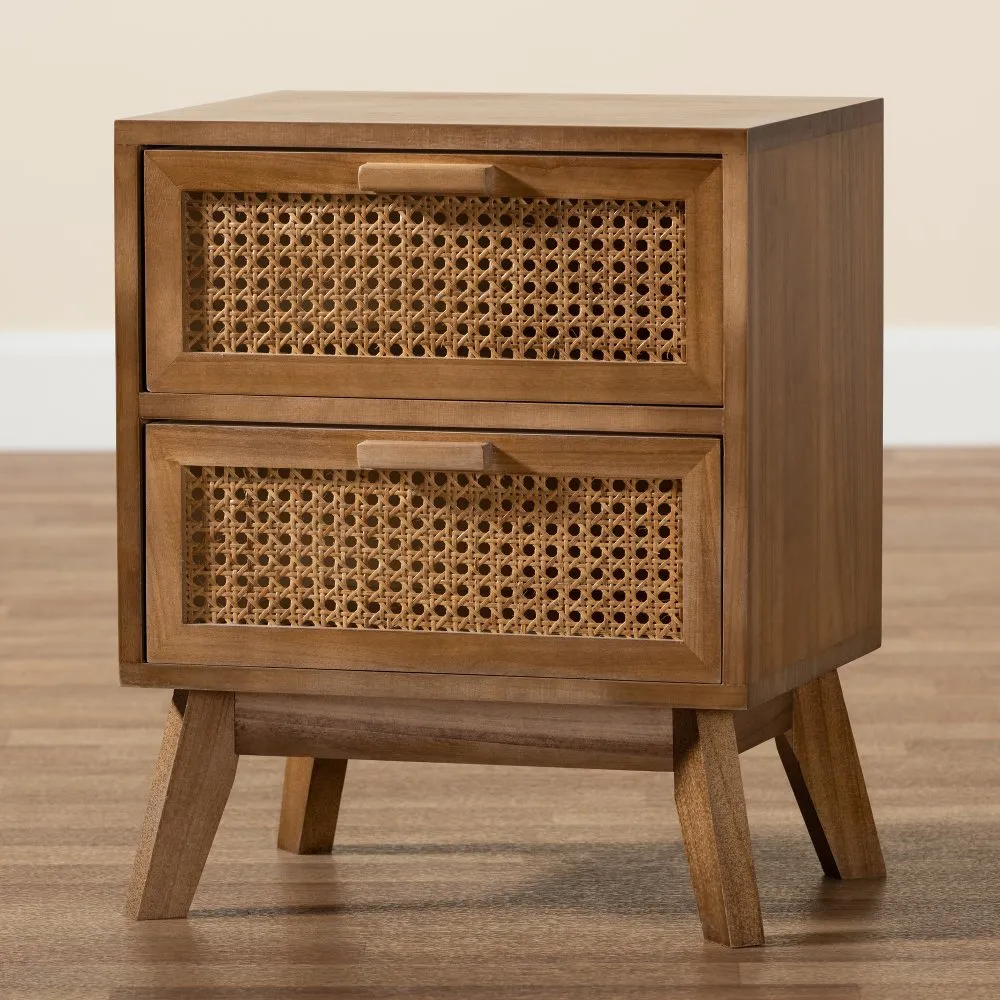 Baden Natural Rattan 2-Drawer Nightstand