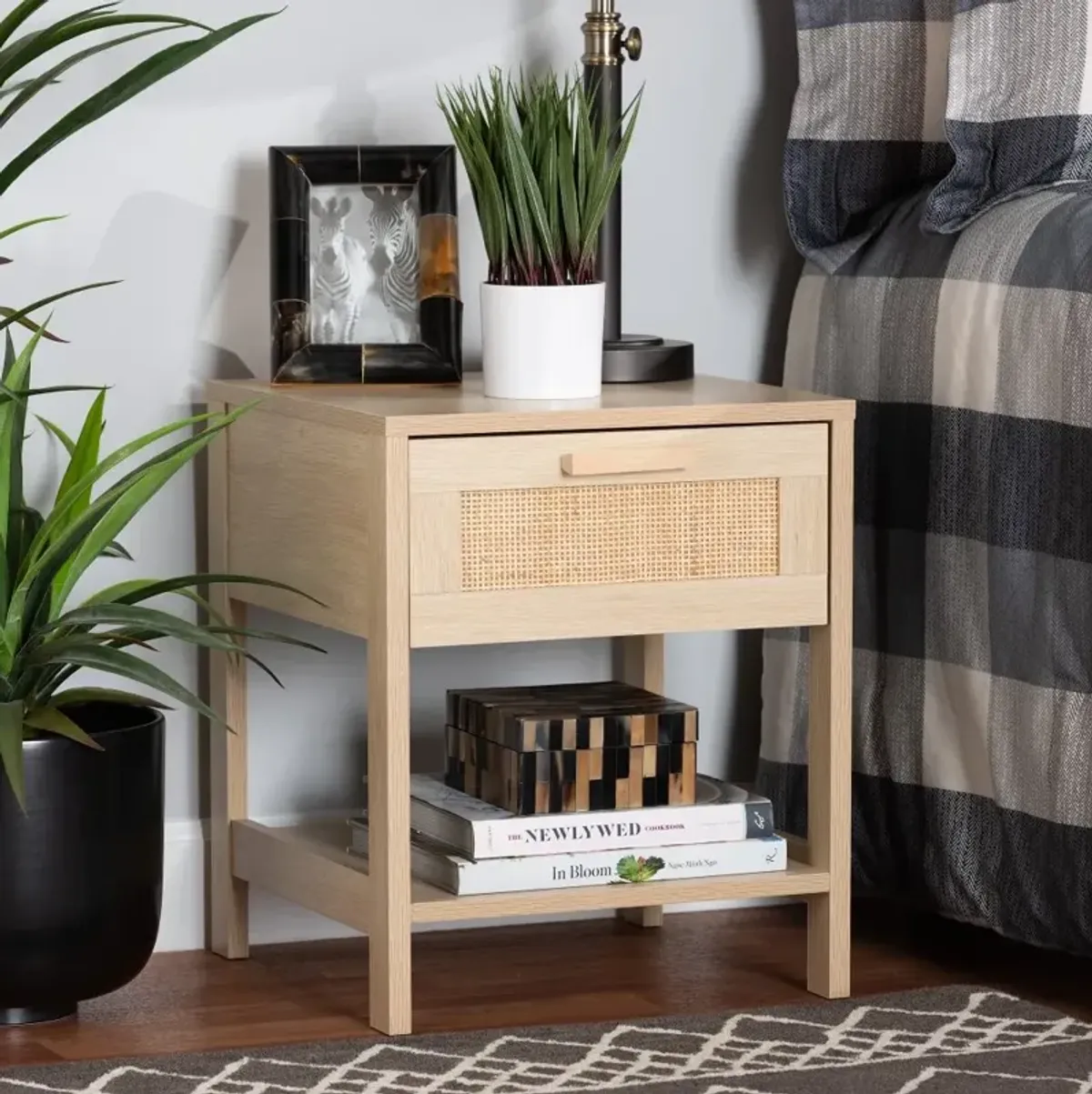 Sebille Light Brown Rattan Nightstand