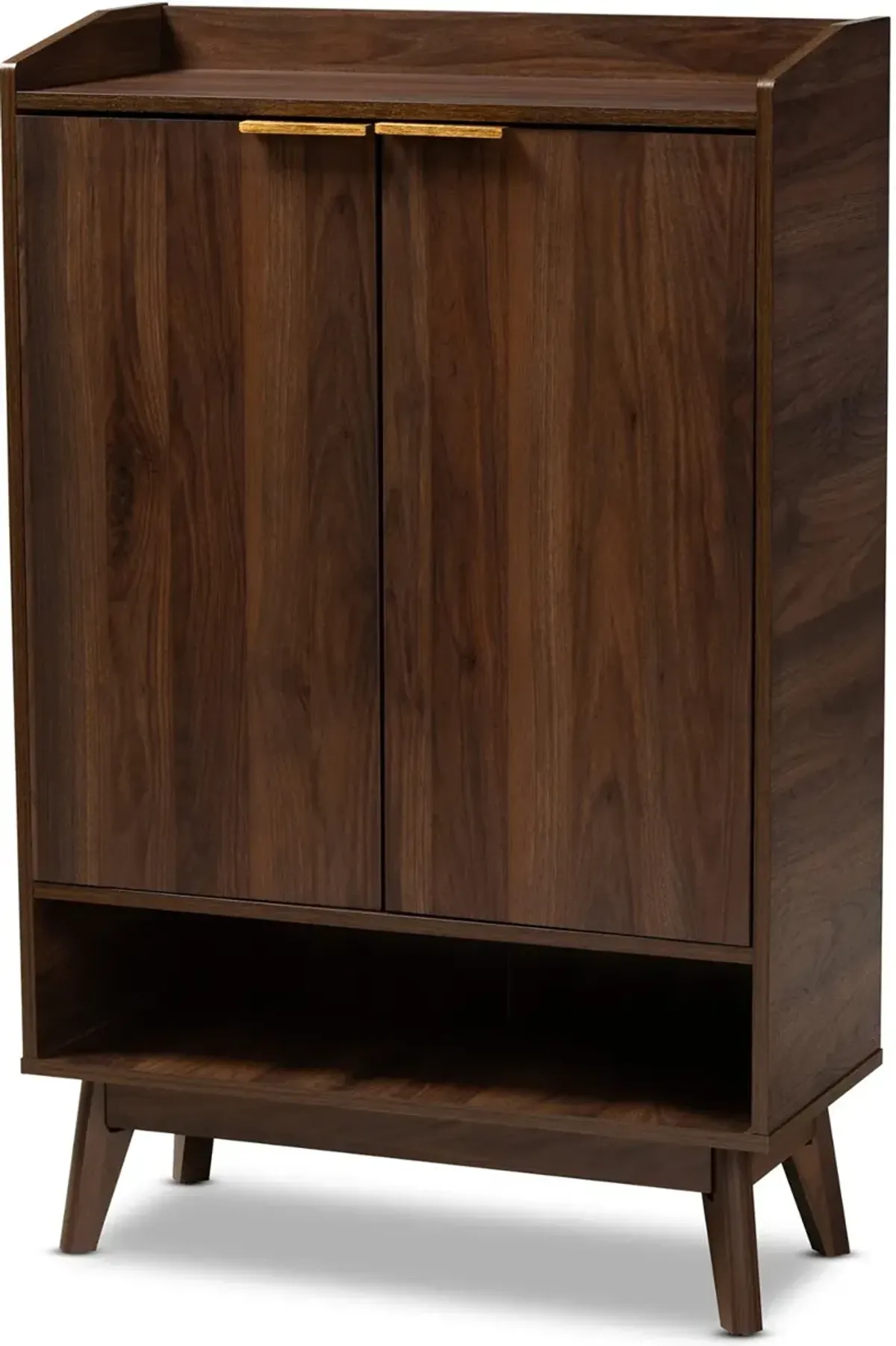 Lena Walnut Brown Shoe Storage Cabinet