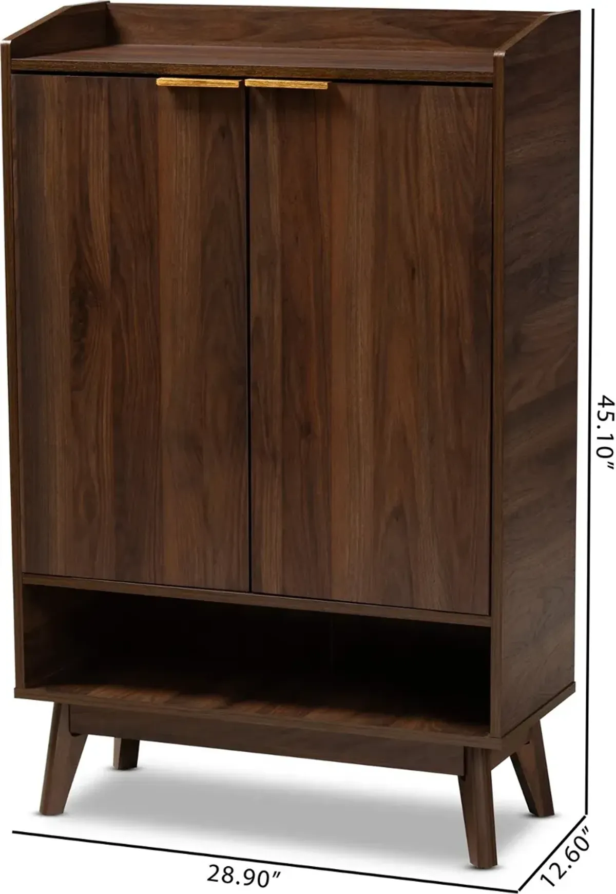 Lena Walnut Brown Shoe Storage Cabinet