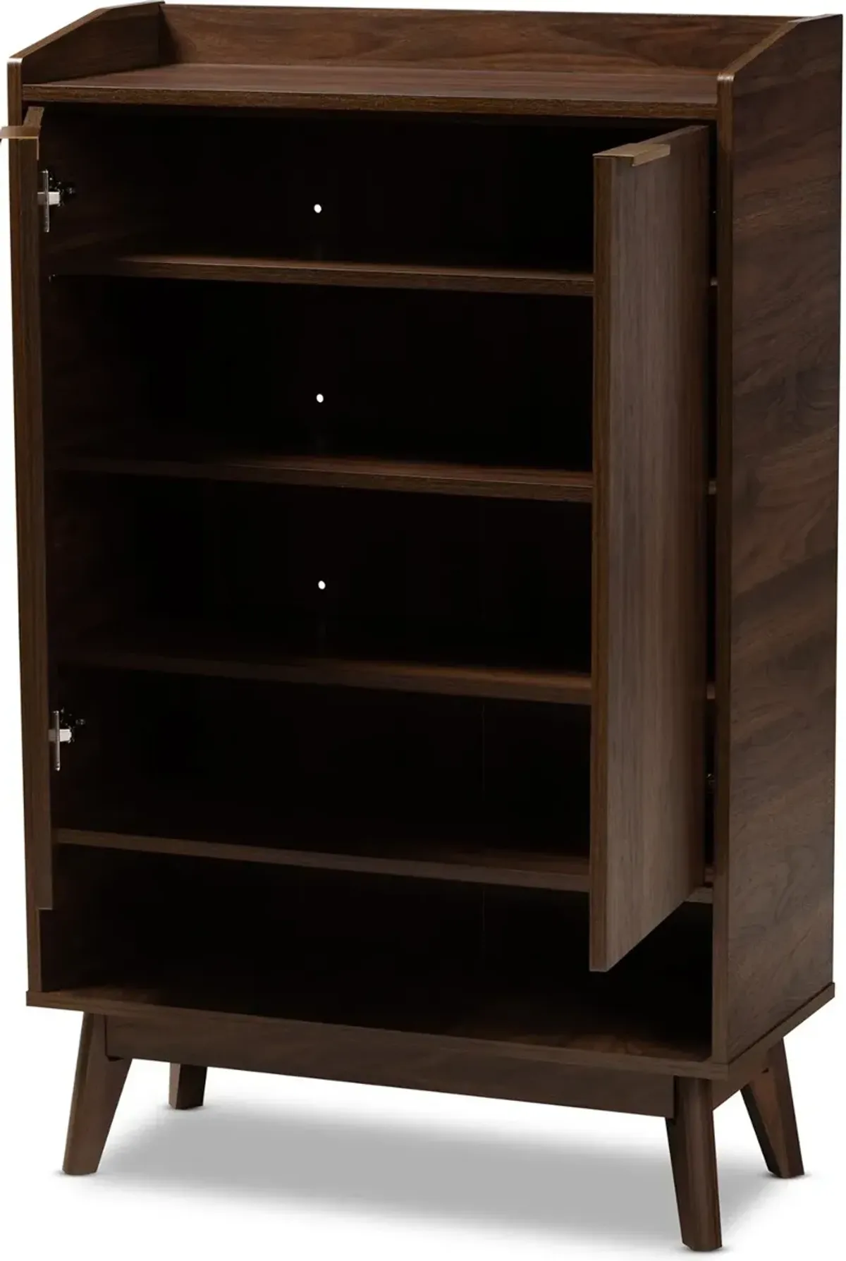 Lena Walnut Brown Shoe Storage Cabinet