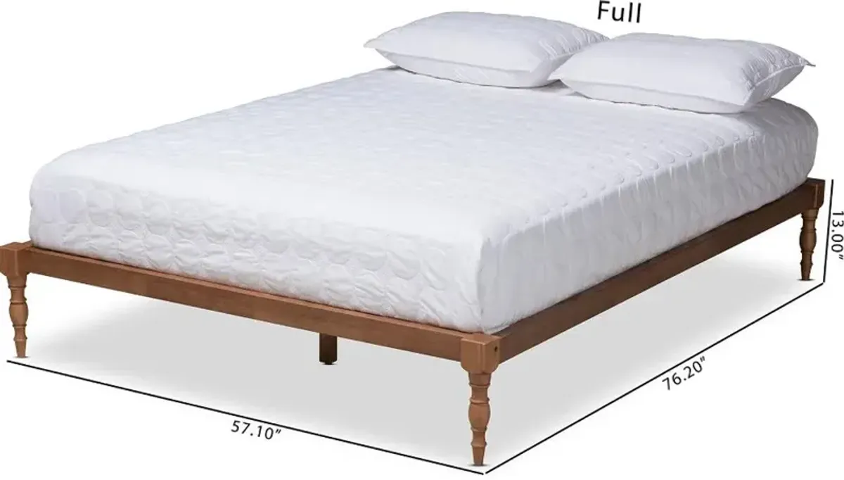 Iseline Ash Walnut Full Platform Bed with Turned Legs