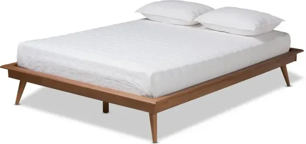 Karine Walnut Brown Full Platform Bed Frame