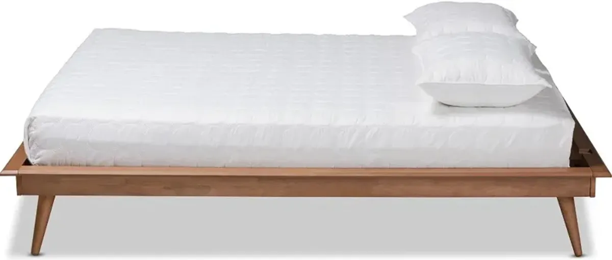 Karine Walnut Brown Full Platform Bed Frame
