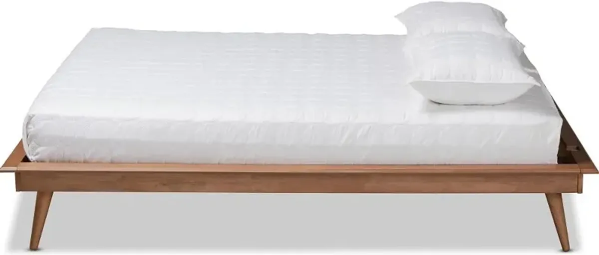 Karine Walnut Brown Queen Platform Bed Frame