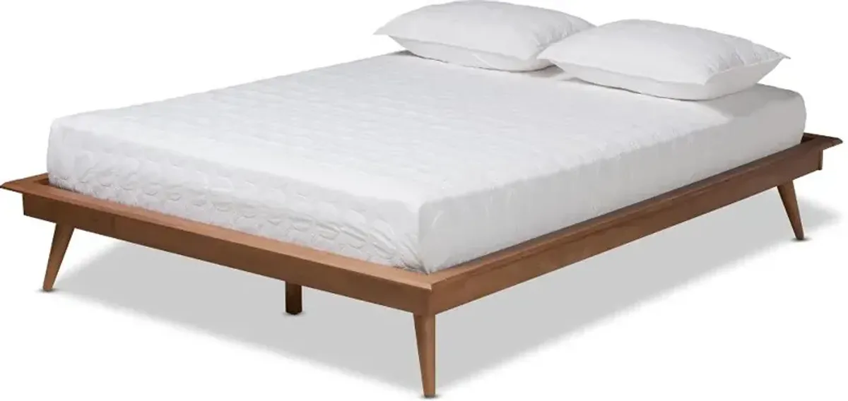 Karine Walnut Brown Queen Platform Bed Frame