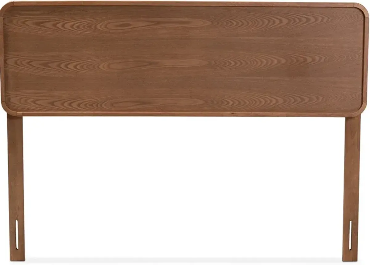 Mailene Mid-Century Modern Walnut Queen Headboard