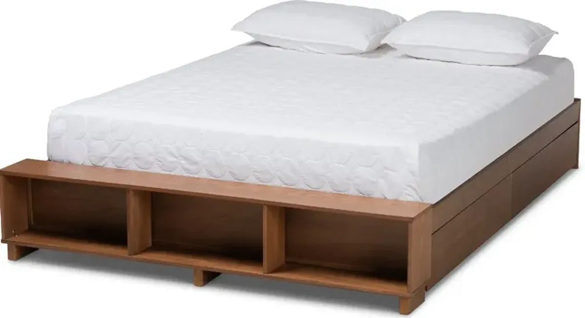 Arthur Ash Walnut Queen Platform Storage Bed