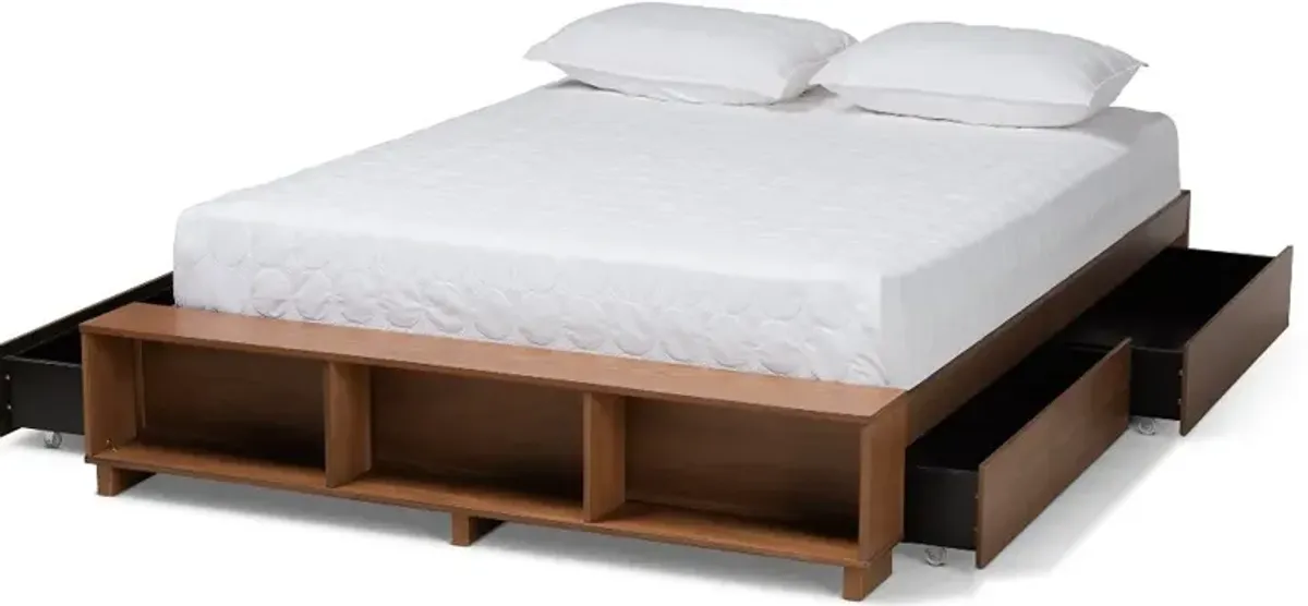 Arthur Ash Walnut Queen Platform Storage Bed