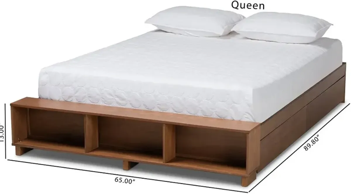 Arthur Ash Walnut Queen Platform Storage Bed