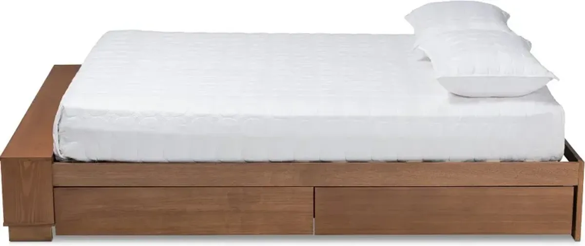 Arthur Ash Walnut Queen Platform Storage Bed