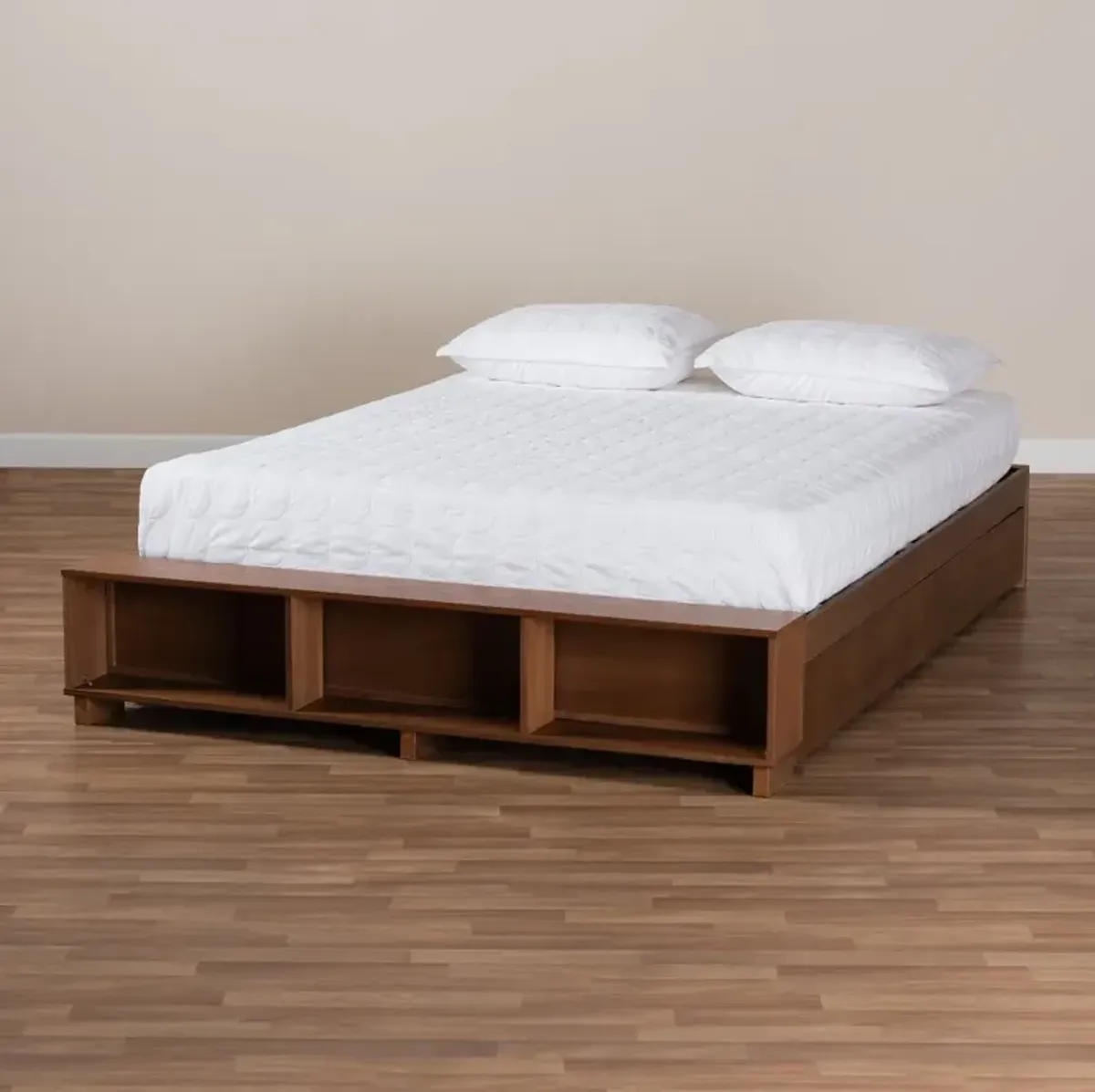 Arthur Ash Walnut Queen Platform Storage Bed