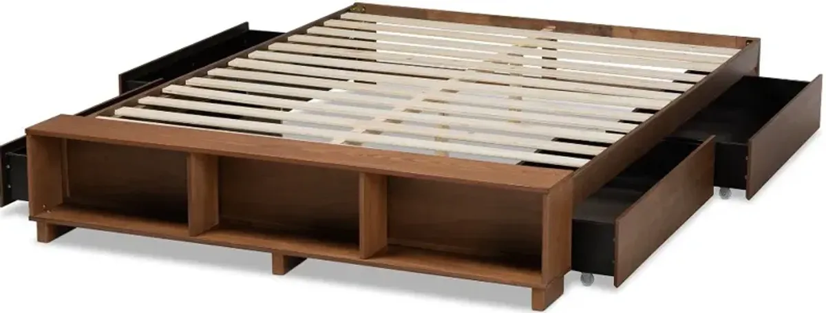 Arthur Ash Walnut Queen Platform Storage Bed