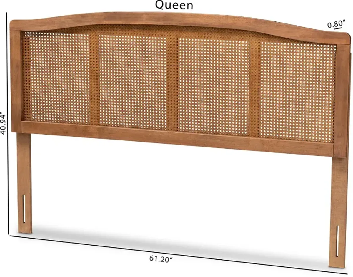 Marieke Ash Walnut Rattan Queen Headboard