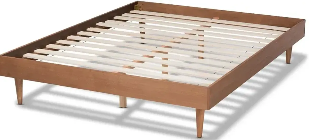 Rina Ash Walnut Queen Platform Bed Frame