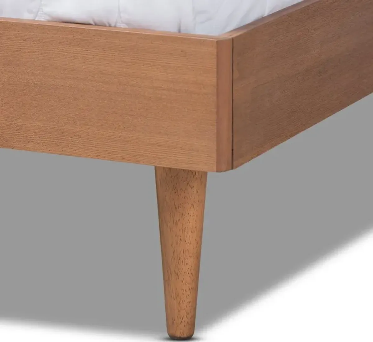 Rina Ash Walnut Queen Platform Bed Frame