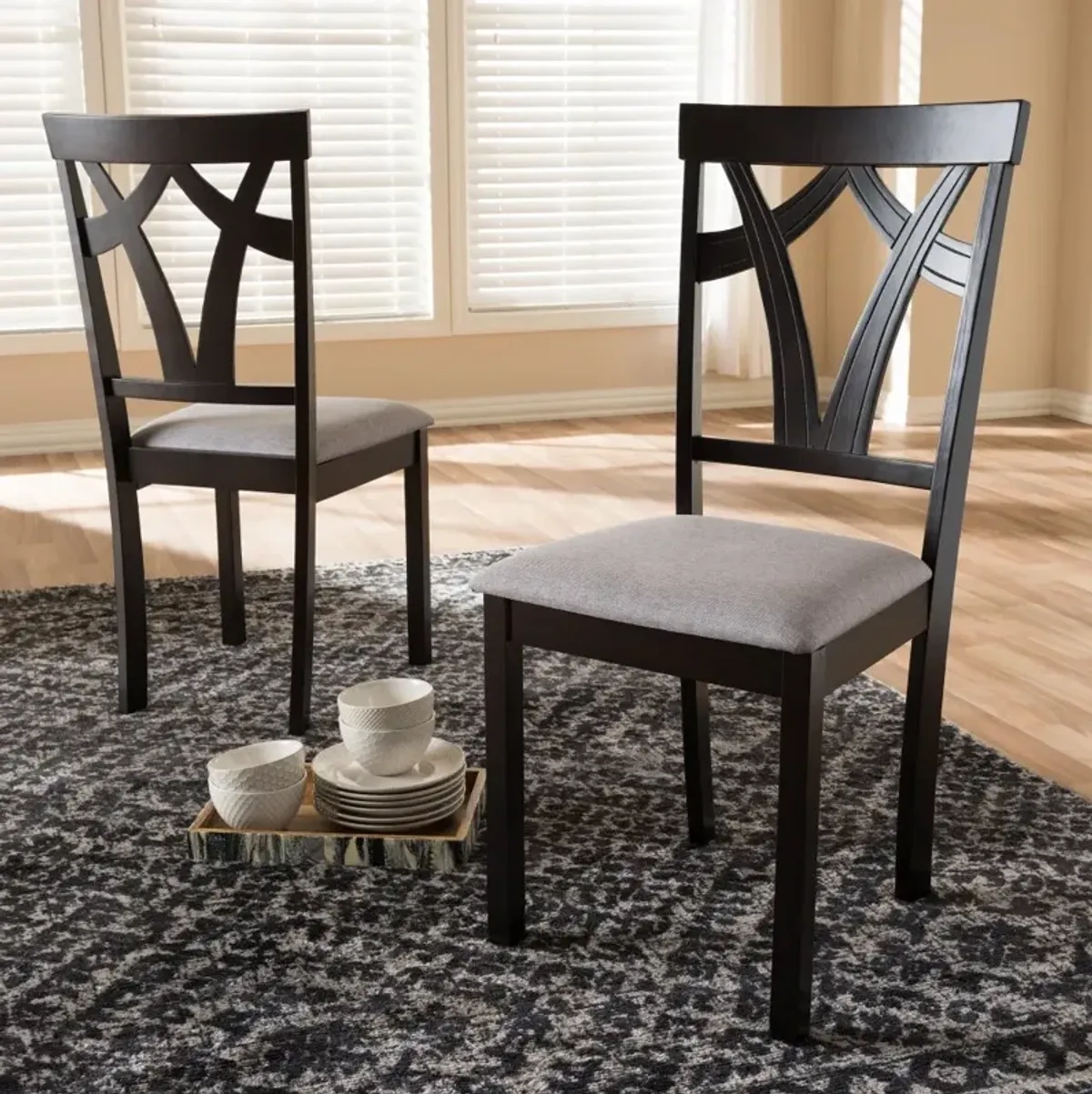 Sylvia Dark Brown Dining Room Chair (Set of 2)