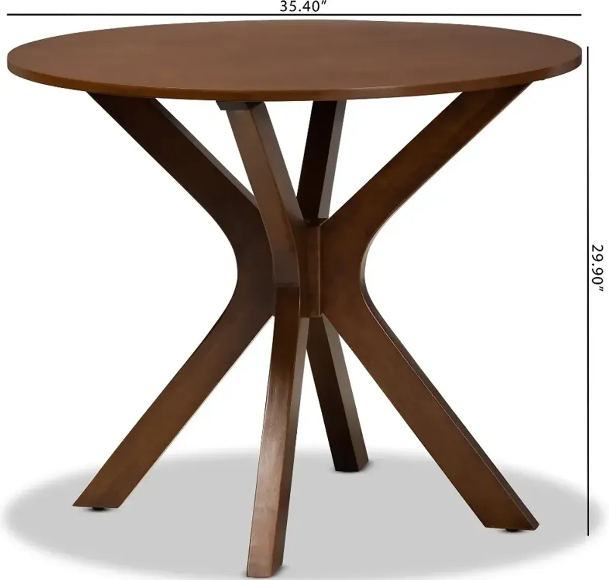 Baxton Studio Kenji Medium Brown Round Dining Room Table