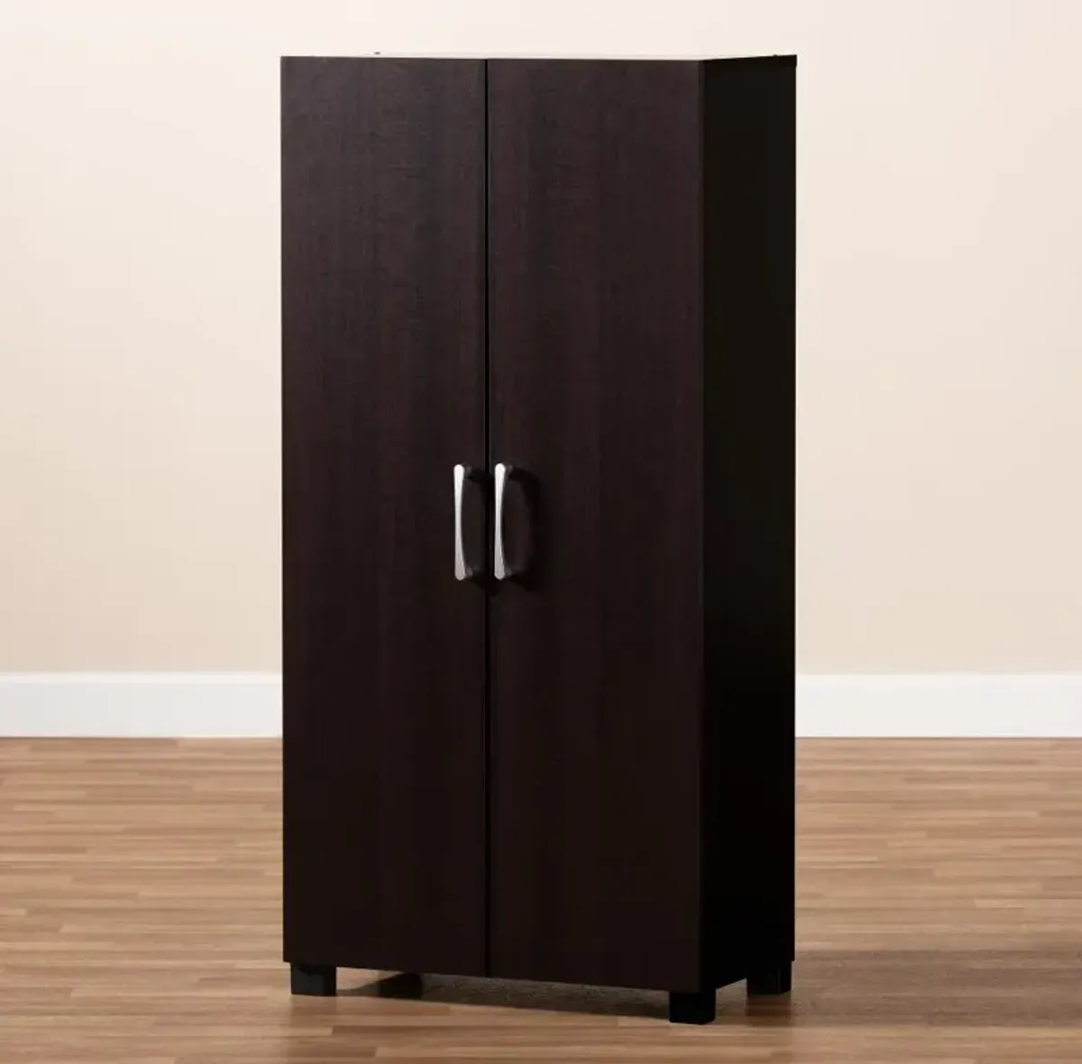 Marine Dark Brown 2-Door Shoe Storage Cabinet