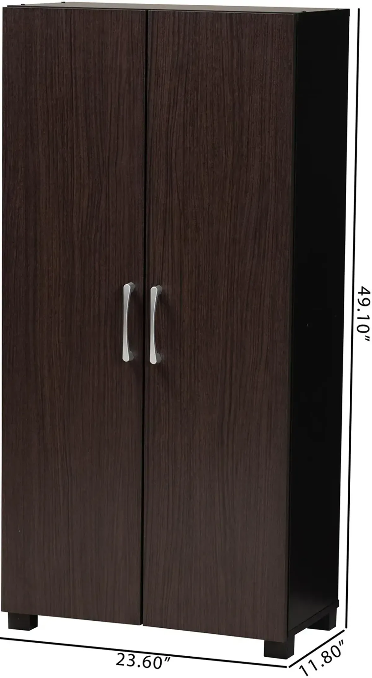 Marine Dark Brown 2-Door Shoe Storage Cabinet