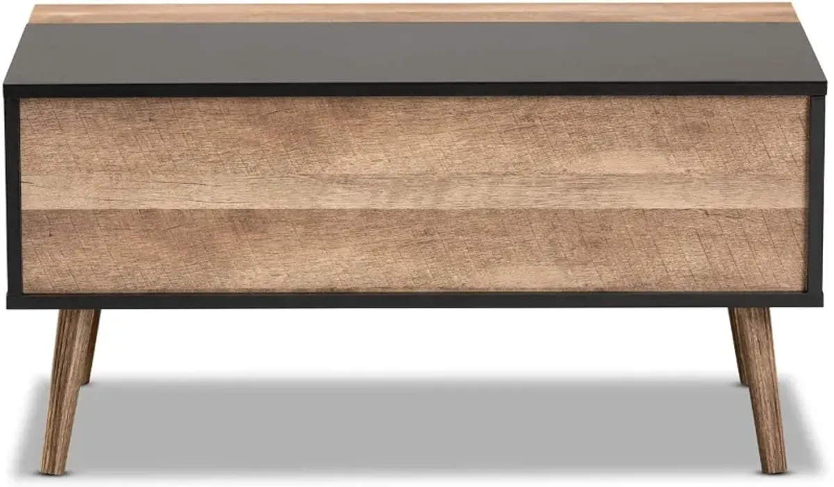 Jensen Black and Brown Lift-Top Coffee Table