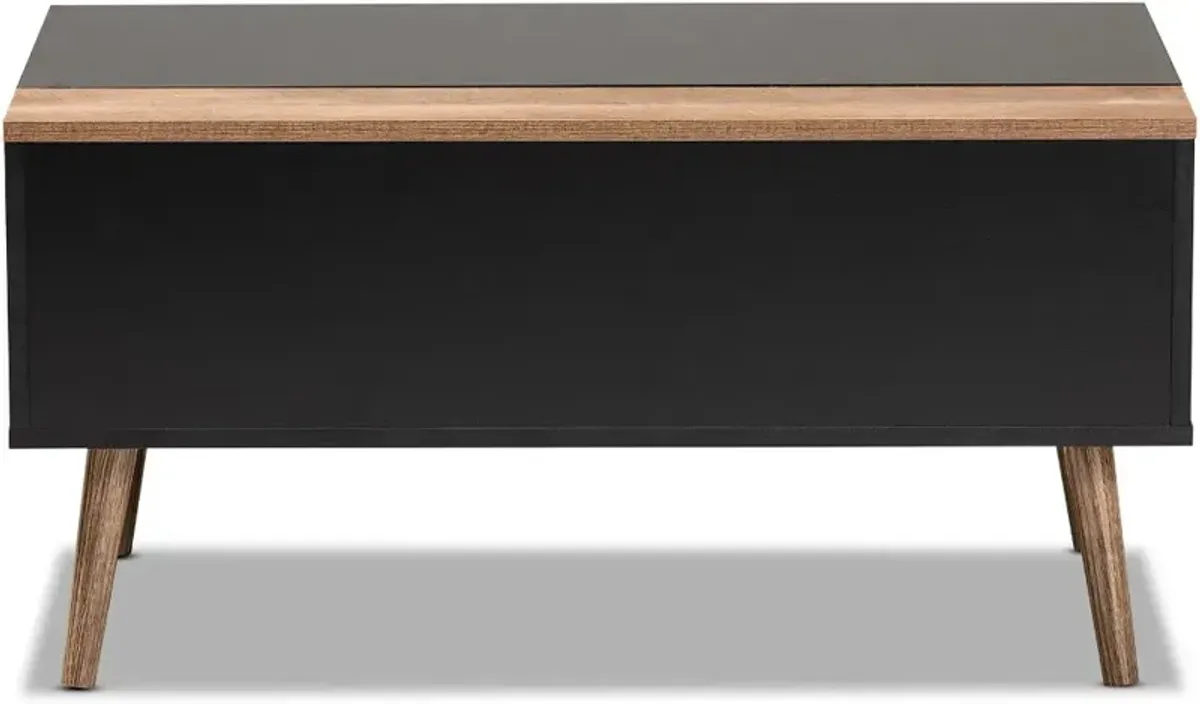 Jensen Black and Brown Lift-Top Coffee Table