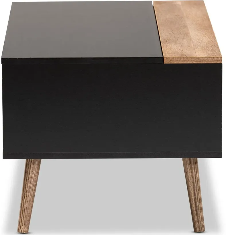 Jensen Black and Brown Lift-Top Coffee Table