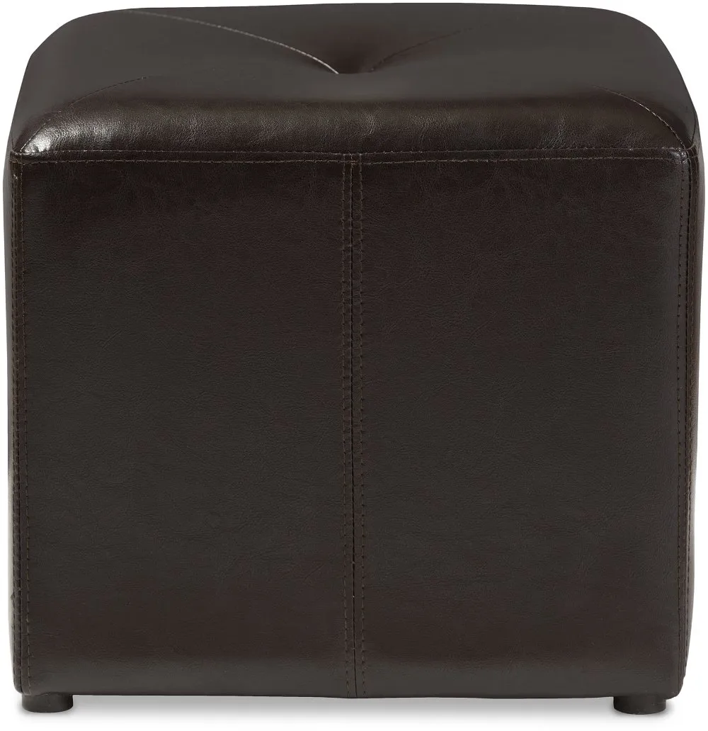 Aric Dark Brown Bonded Leather Ottoman