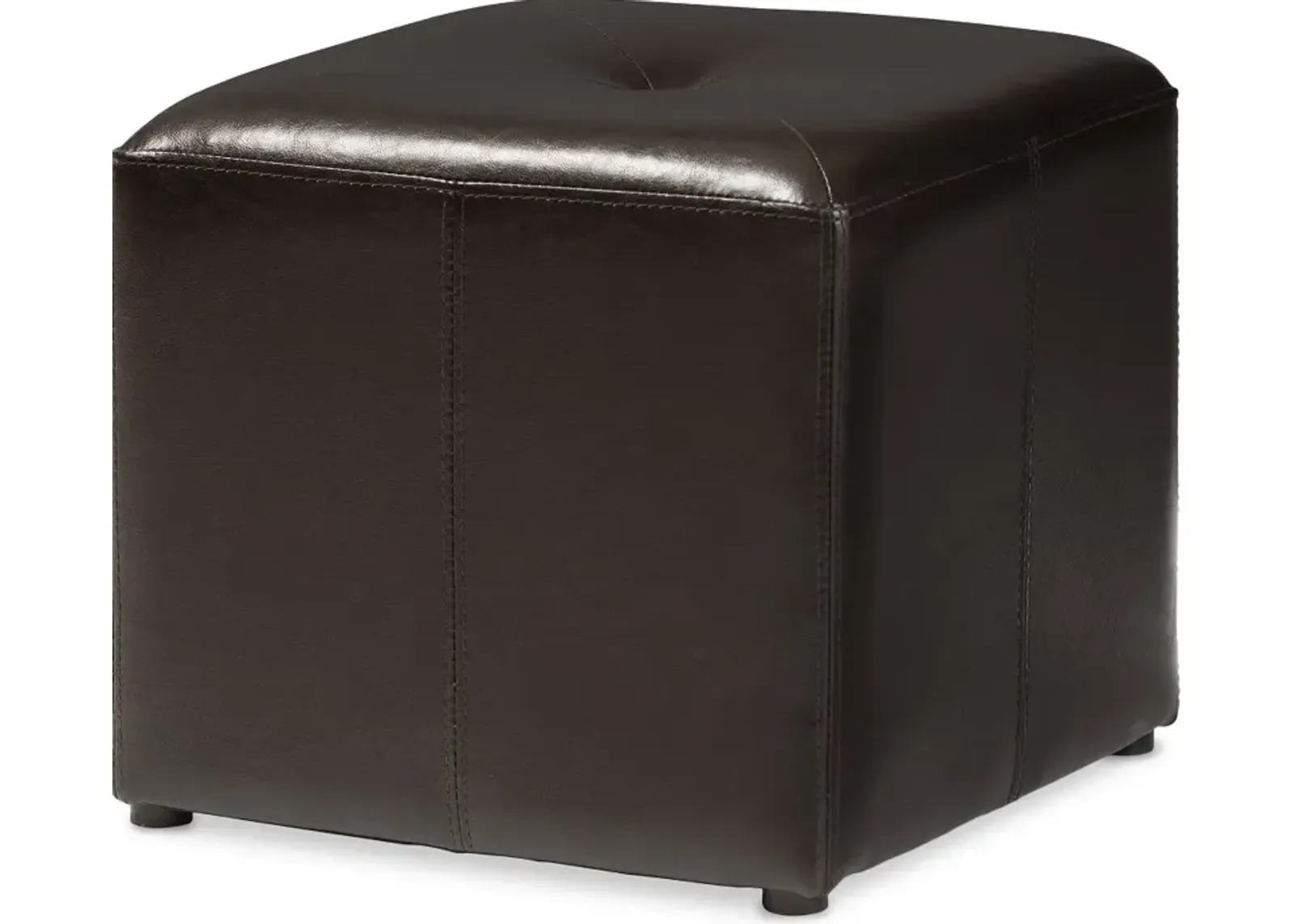 Aric Dark Brown Bonded Leather Ottoman